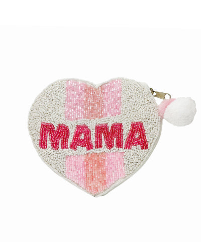 Striped Mama Beaded Coin Purse