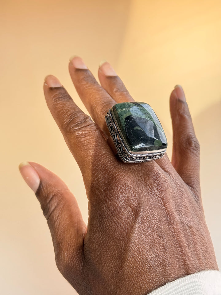 Aissa Moss Agate Ring
