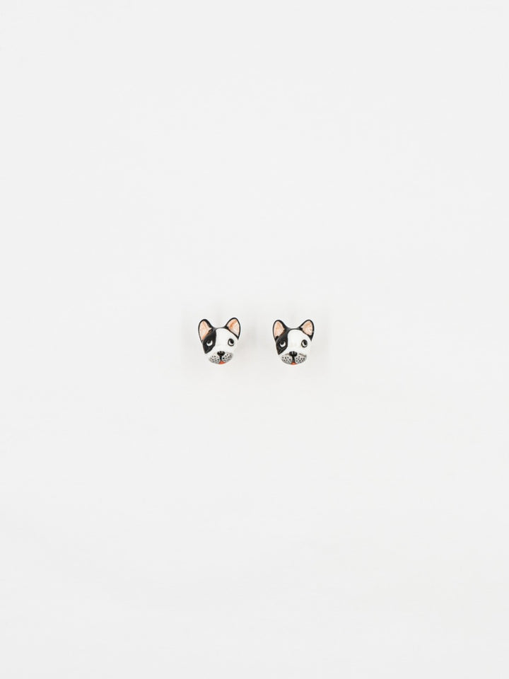 Black & White French Bulldog Studs