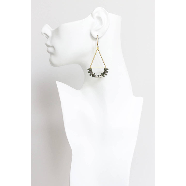 Moss Green Geo Earrings