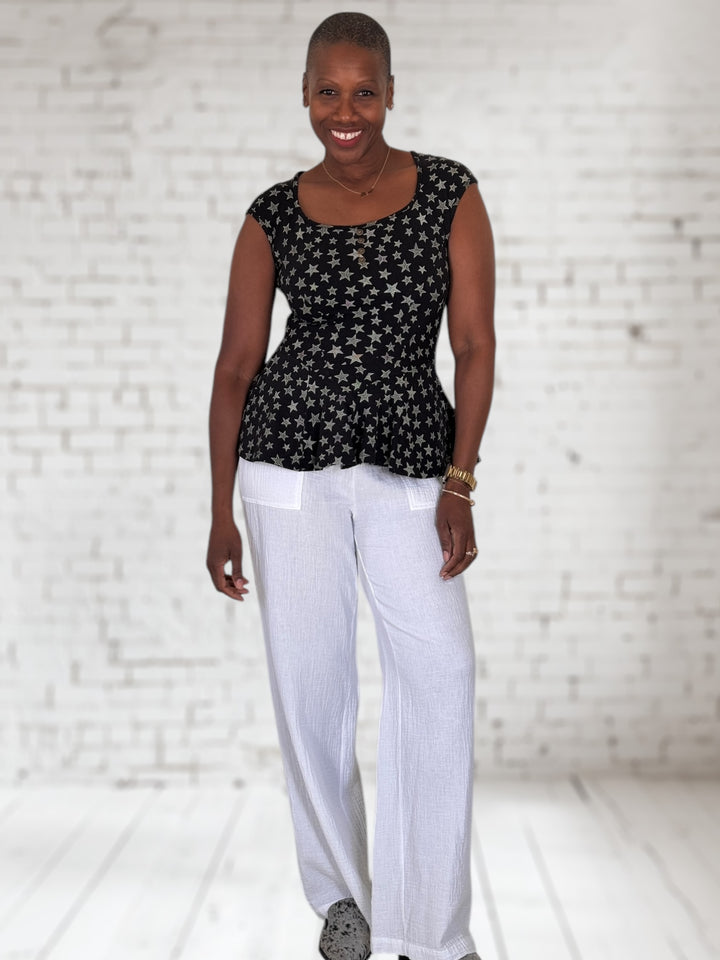 Wide Leg Pant W/Small Waistband