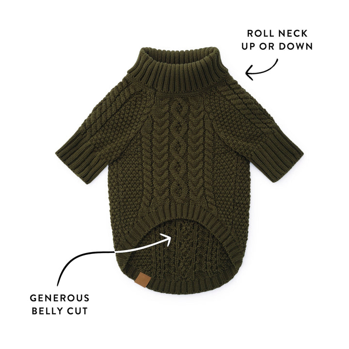 Olive Cable Knit Sweater