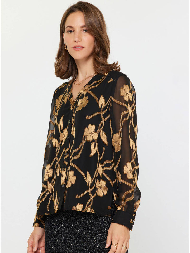 Velvet Burnout Blouse