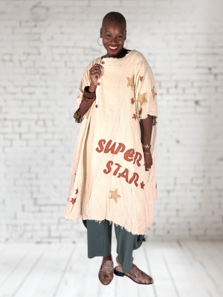 Washed Patch Oversized Duster