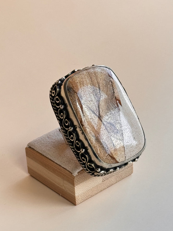 Acha Wood Stone Ring