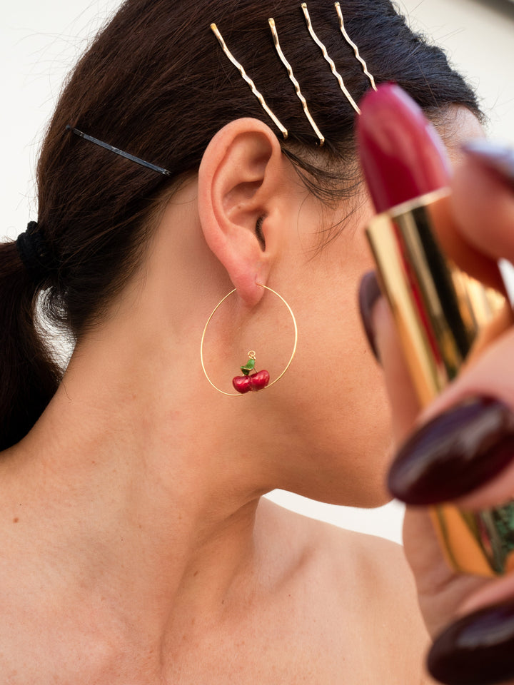 Cherries Big Hoop Earrings