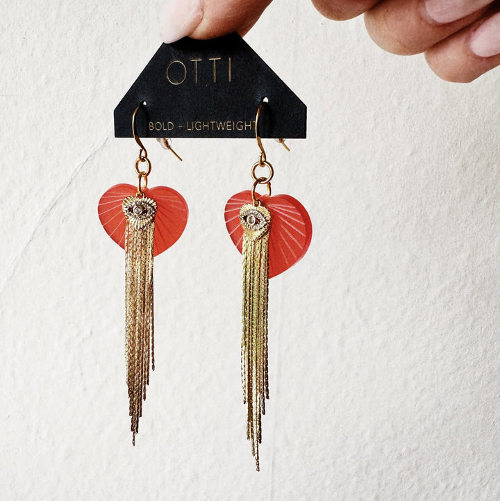 Sacred Heart Fringe Earrings