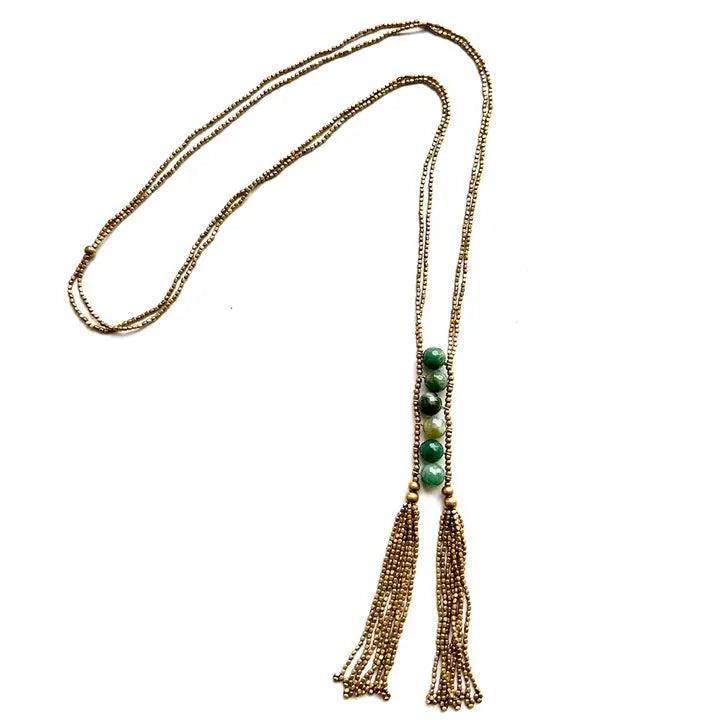 Baizaar Bead Tassel Necklace