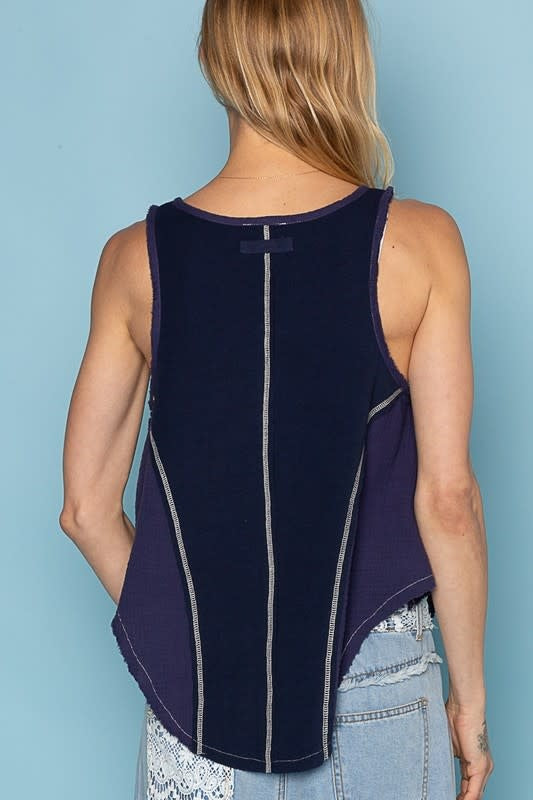 Embroidered Button Cami