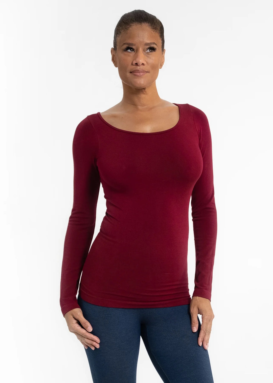 Reversible Neck Long Sleeve Top
