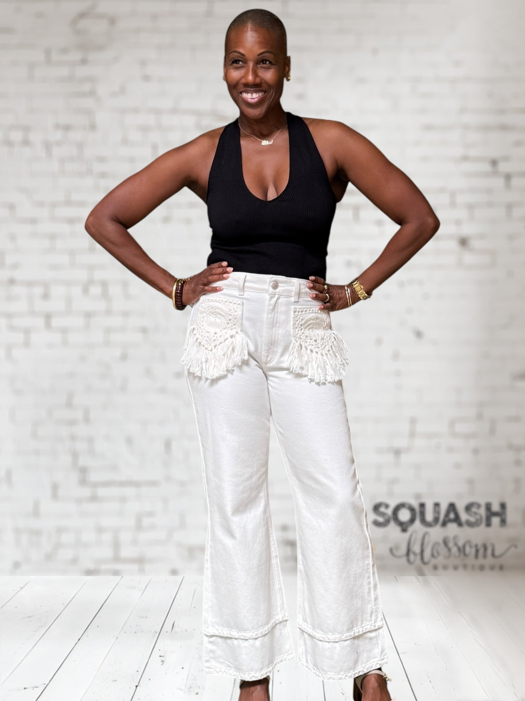 Fringe Pocket Twill Pants