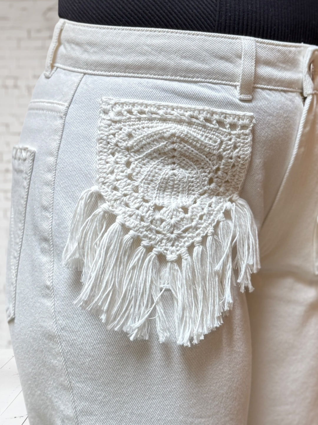Fringe Pocket Twill Pants