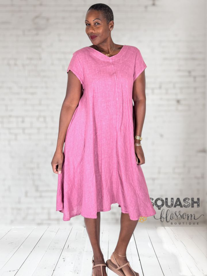 Fit Flare Linen Dress