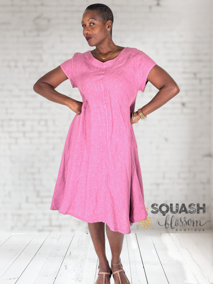 Fit Flare Linen Dress