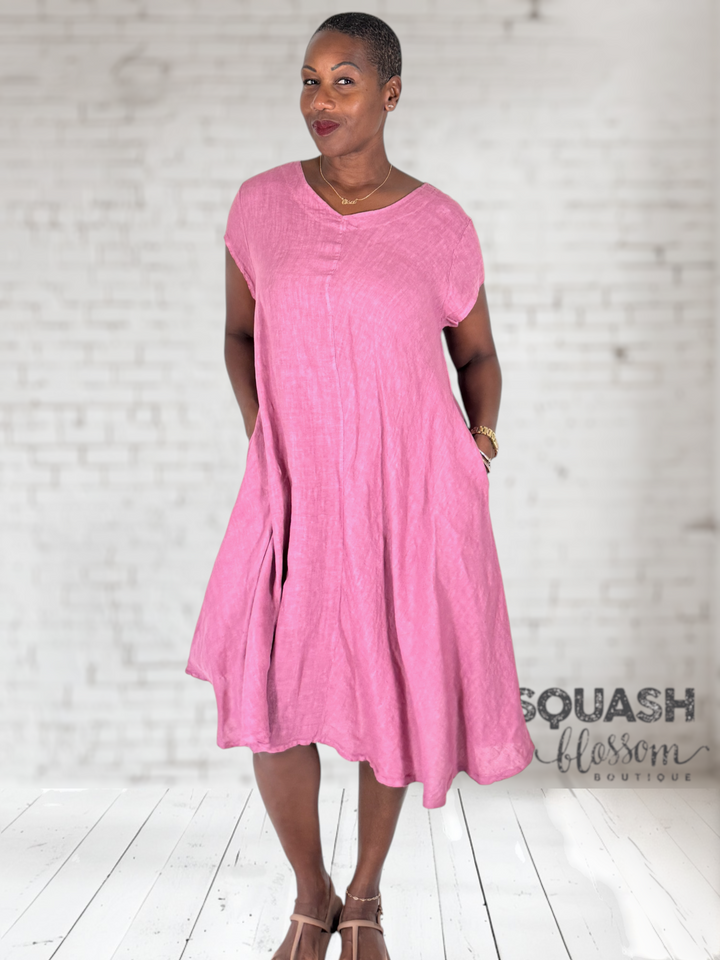 Fit Flare Linen Dress