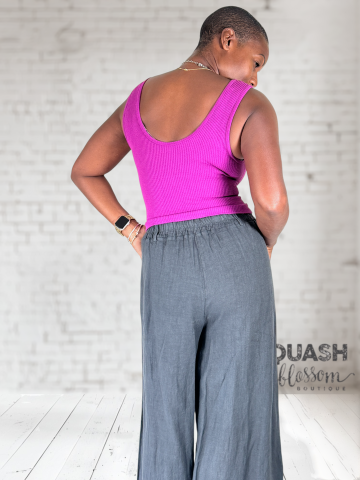 Clean Front Wide Leg Pant