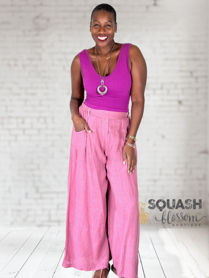 Clean Front Wide Leg Pant