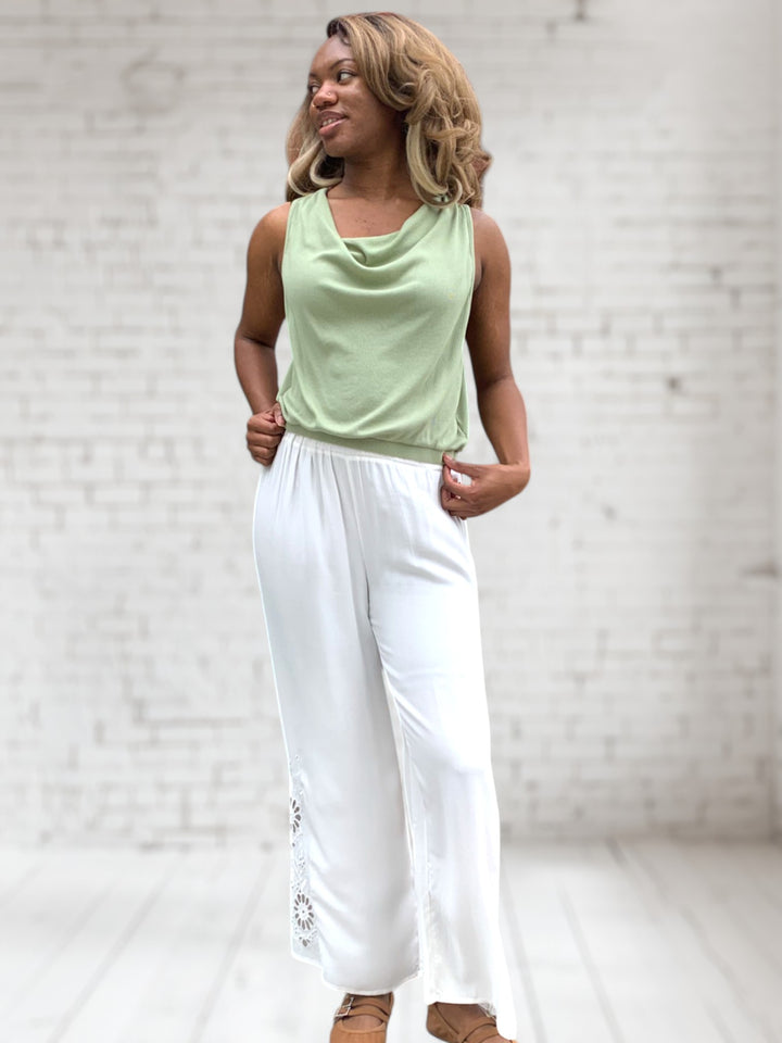 Embroidered Eyelet Pant