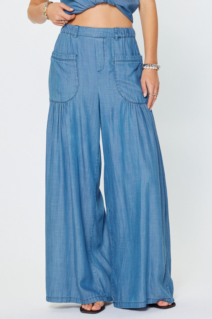 Chambray Wide Leg Pant