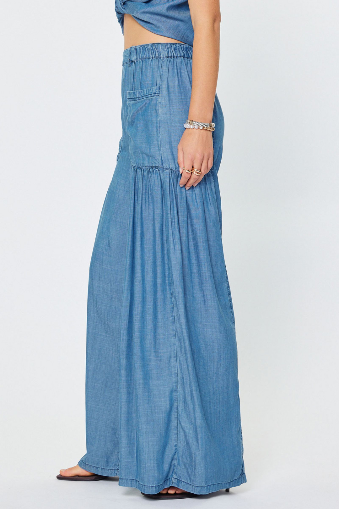 Chambray Wide Leg Pant