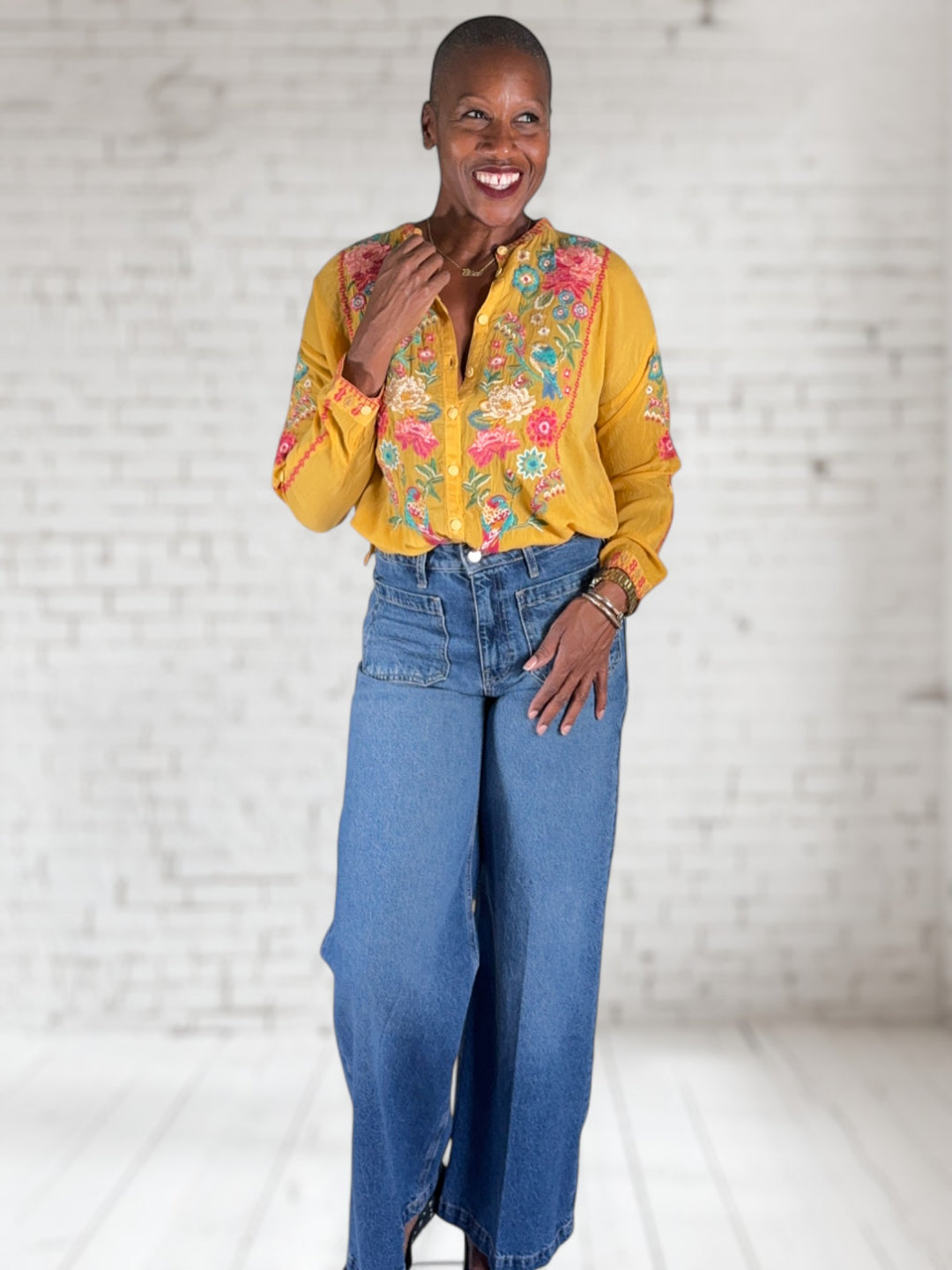 Audrey Mandarin Collar Shirt