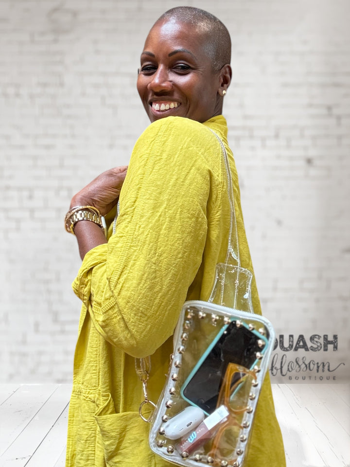 Clear Sling Studded Bag
