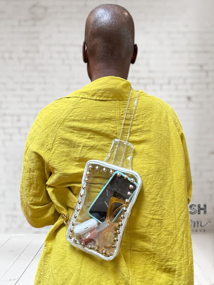 Clear Sling Studded Bag
