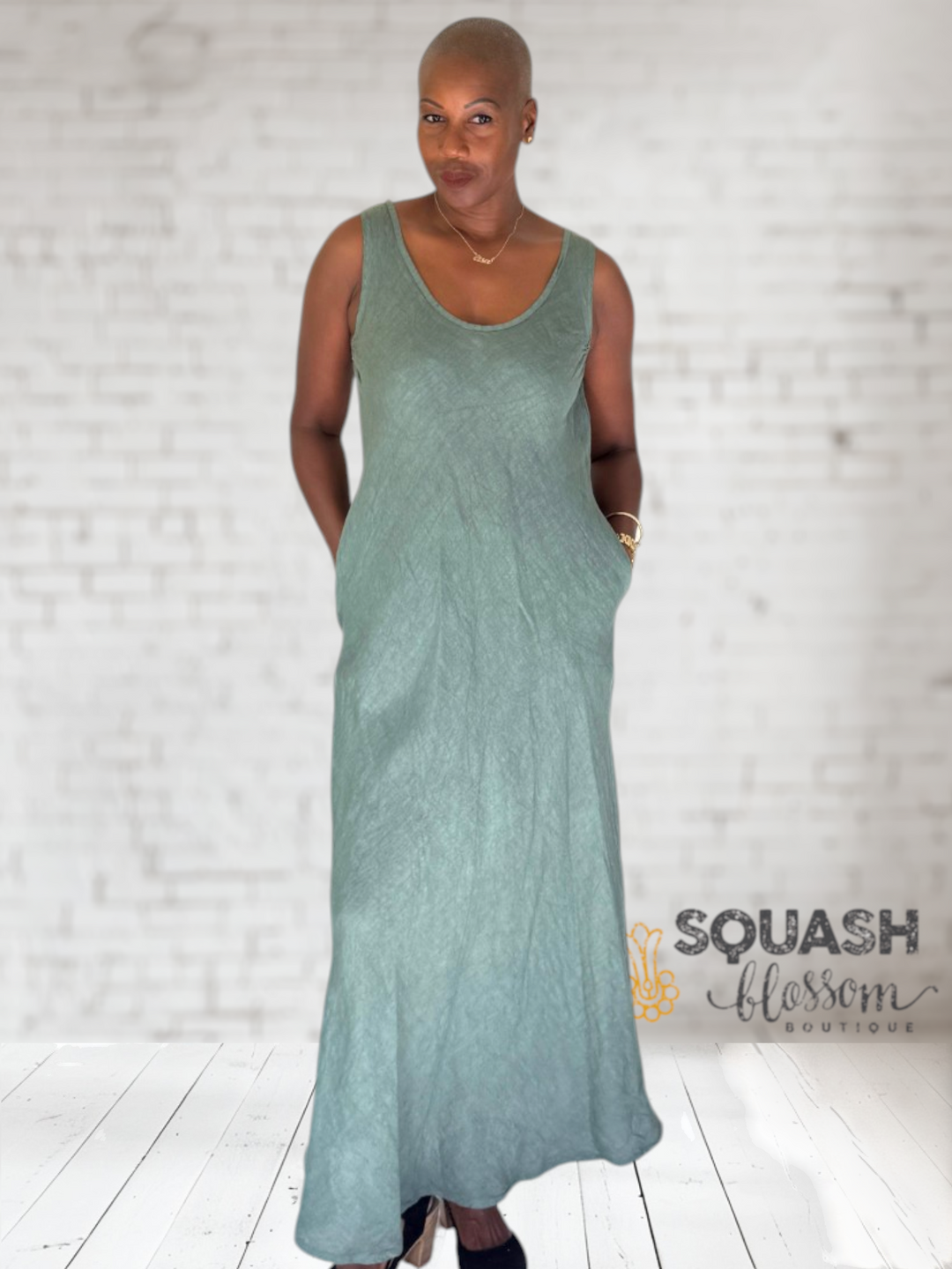 Linen Bias Maxi Dress