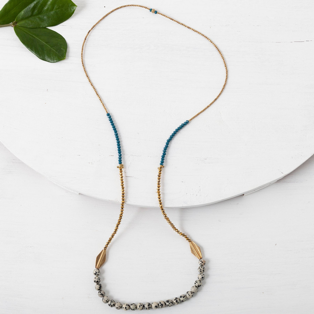 Jasper Glass Bead Necklace