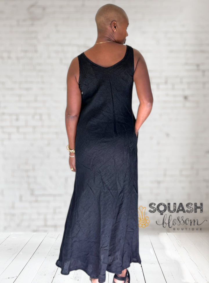 Linen Bias Maxi Dress