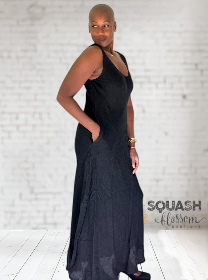 Linen Bias Maxi Dress