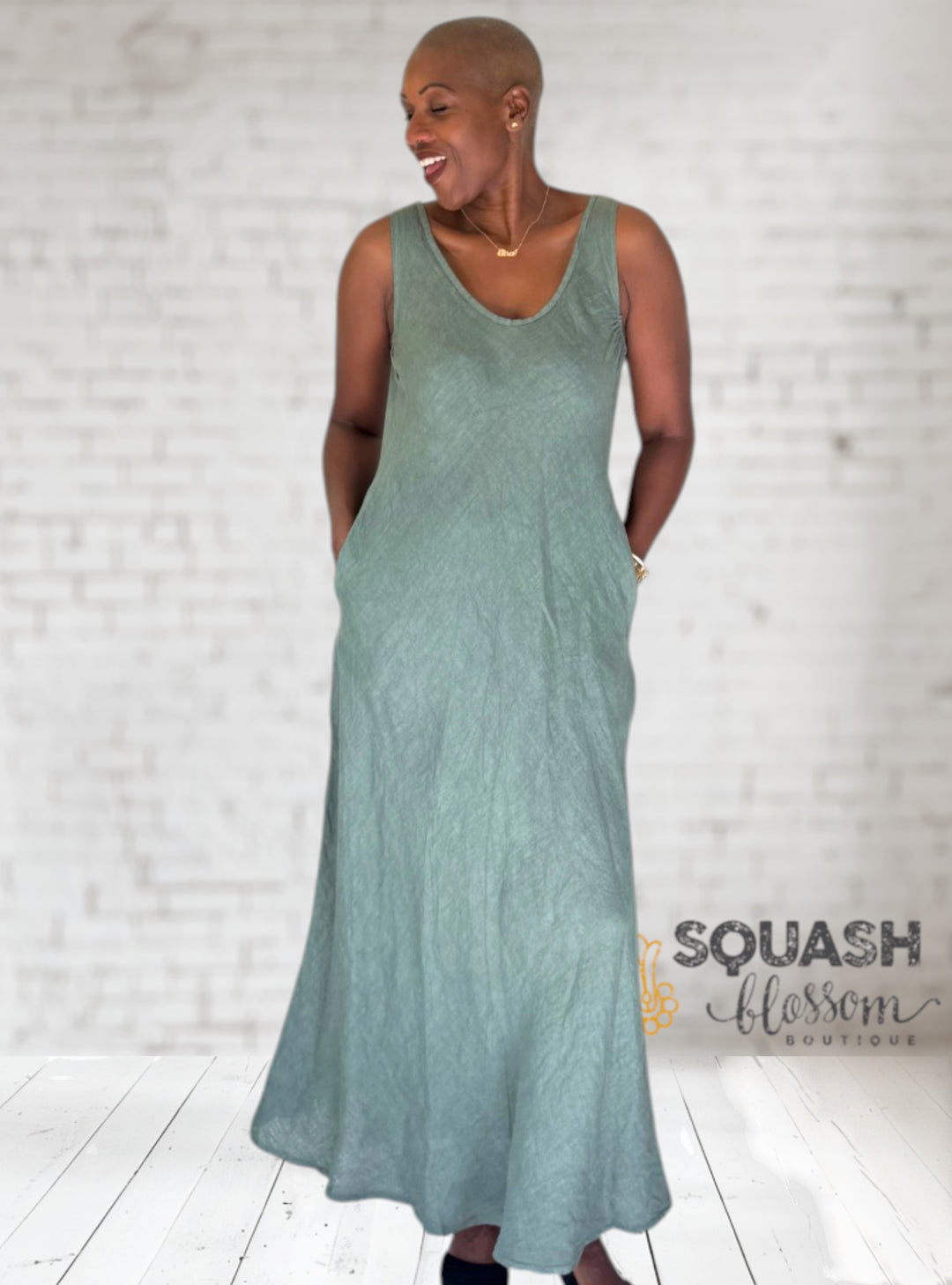 Linen Bias Maxi Dress