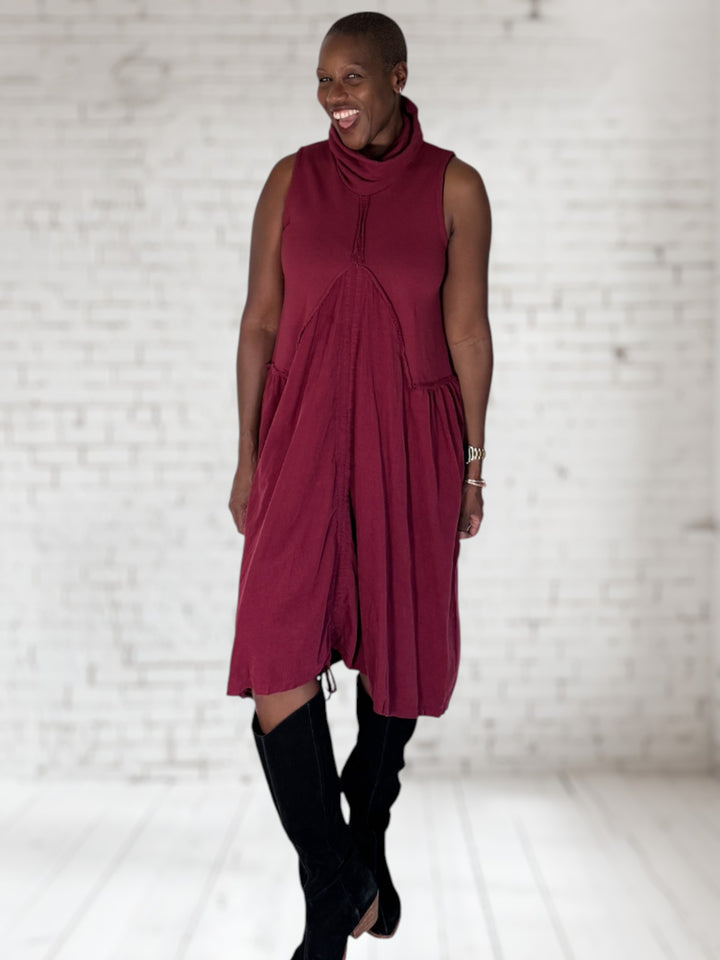 Cord Cowl Dress