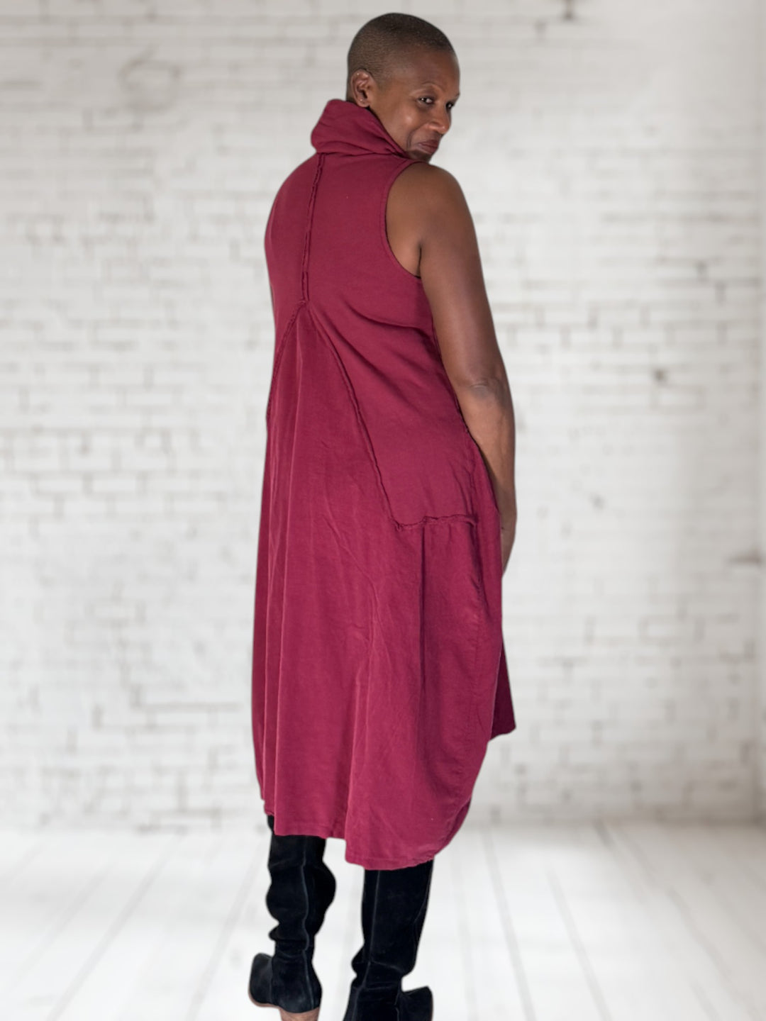 Cord Cowl Dress