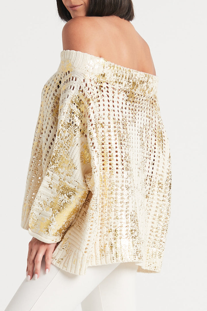 Metallic Crochet Sweater