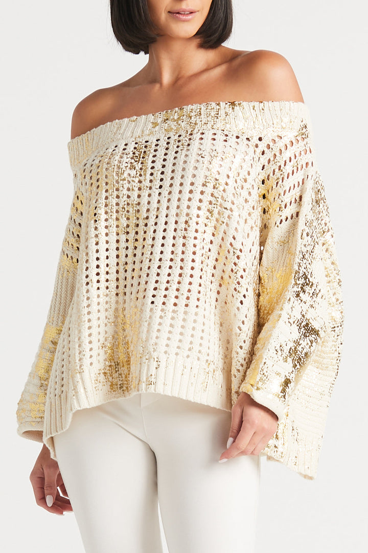 Metallic Crochet Sweater