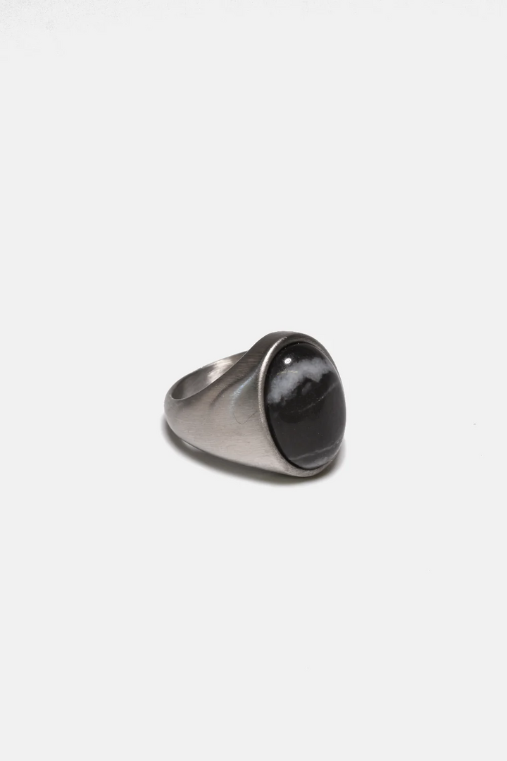 Black/White Jasper Ring