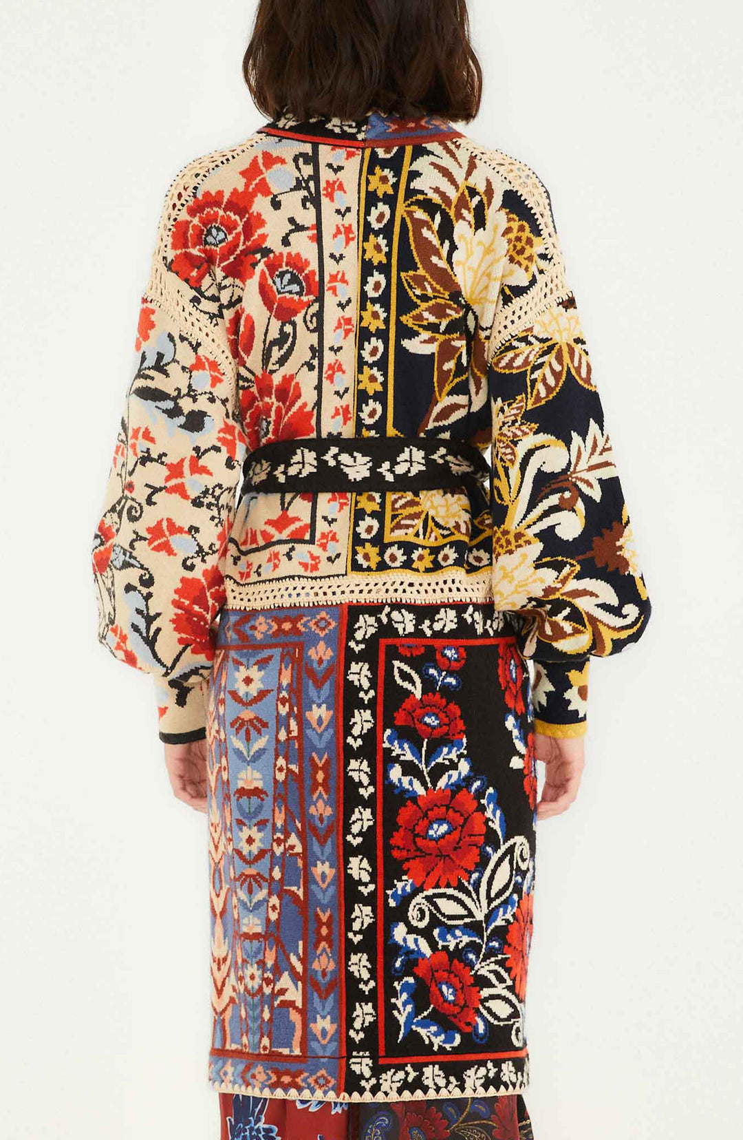 Flower Patchwork Knit Cardi