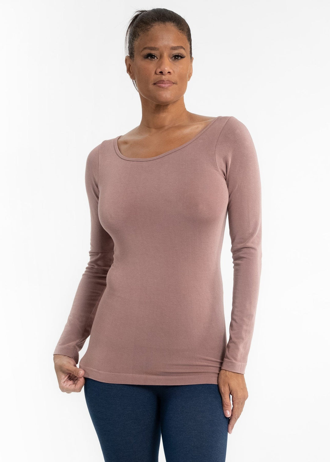 Reversible Neck Long Sleeve Top