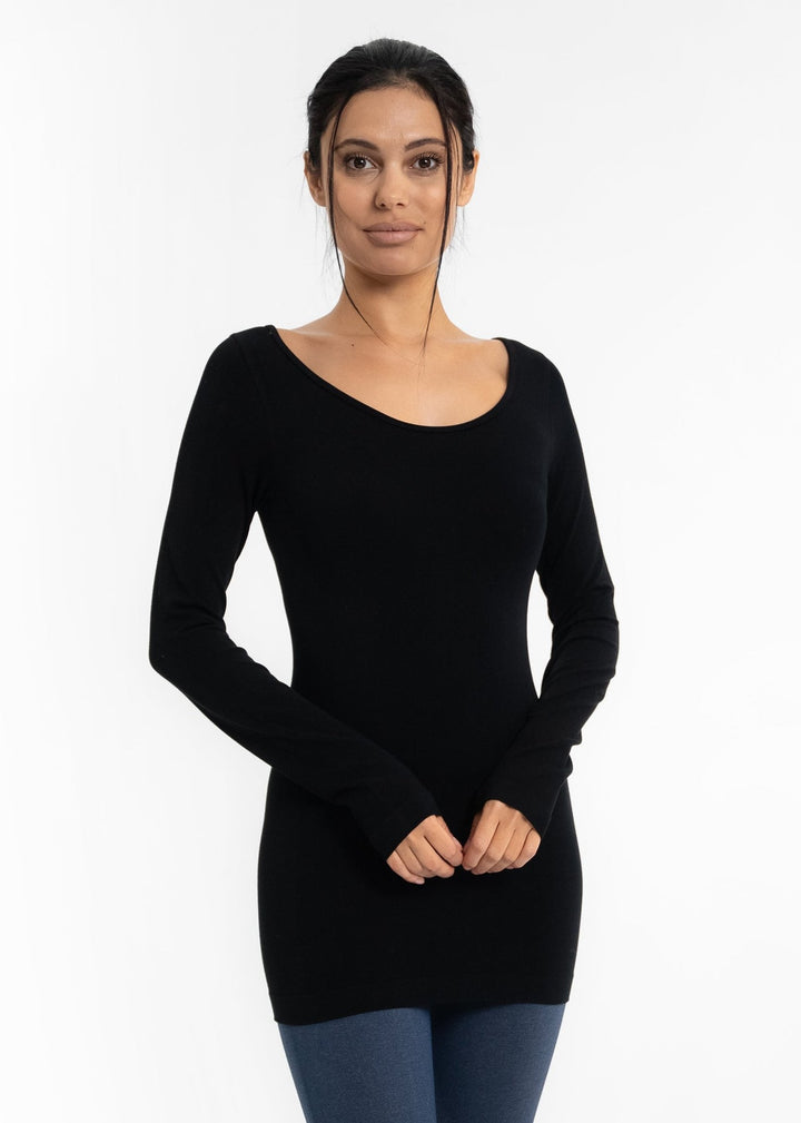 Reversible Neck Long Sleeve Top