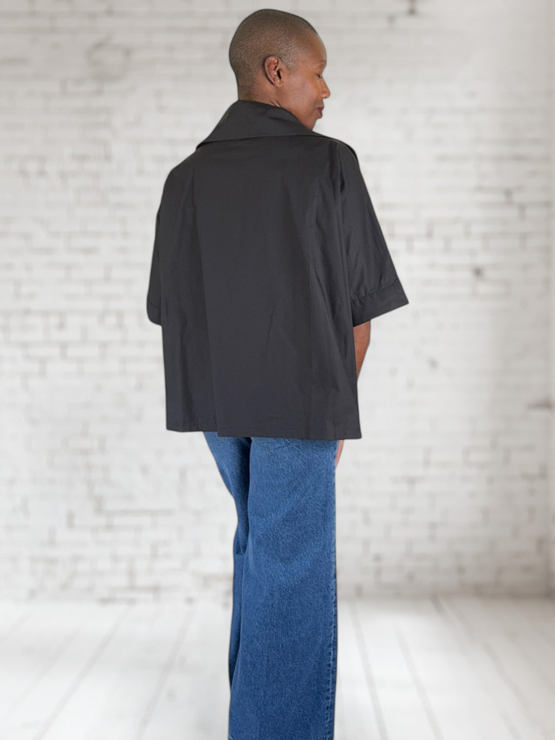 Cropped Structure Collar Top