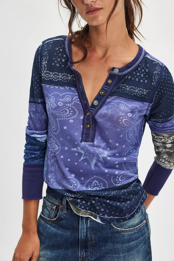 Indie Printed Cuff Top
