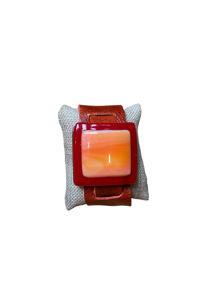 Hand Glass Leather Bracelet