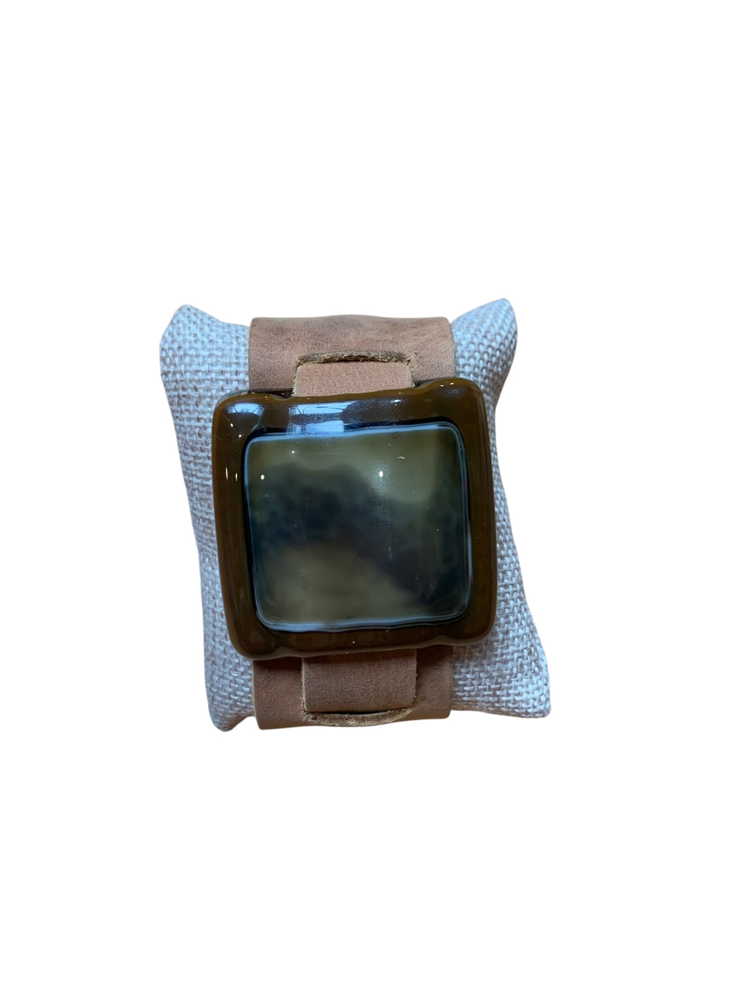 Hand Glass Leather Bracelet