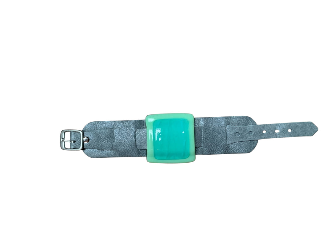 Hand Glass Leather Bracelet