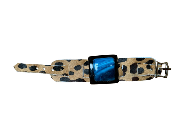 Hand Glass Leather Bracelet