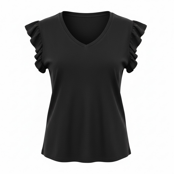 V Neck Flutter Top
