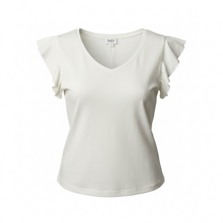 V Neck Flutter Top