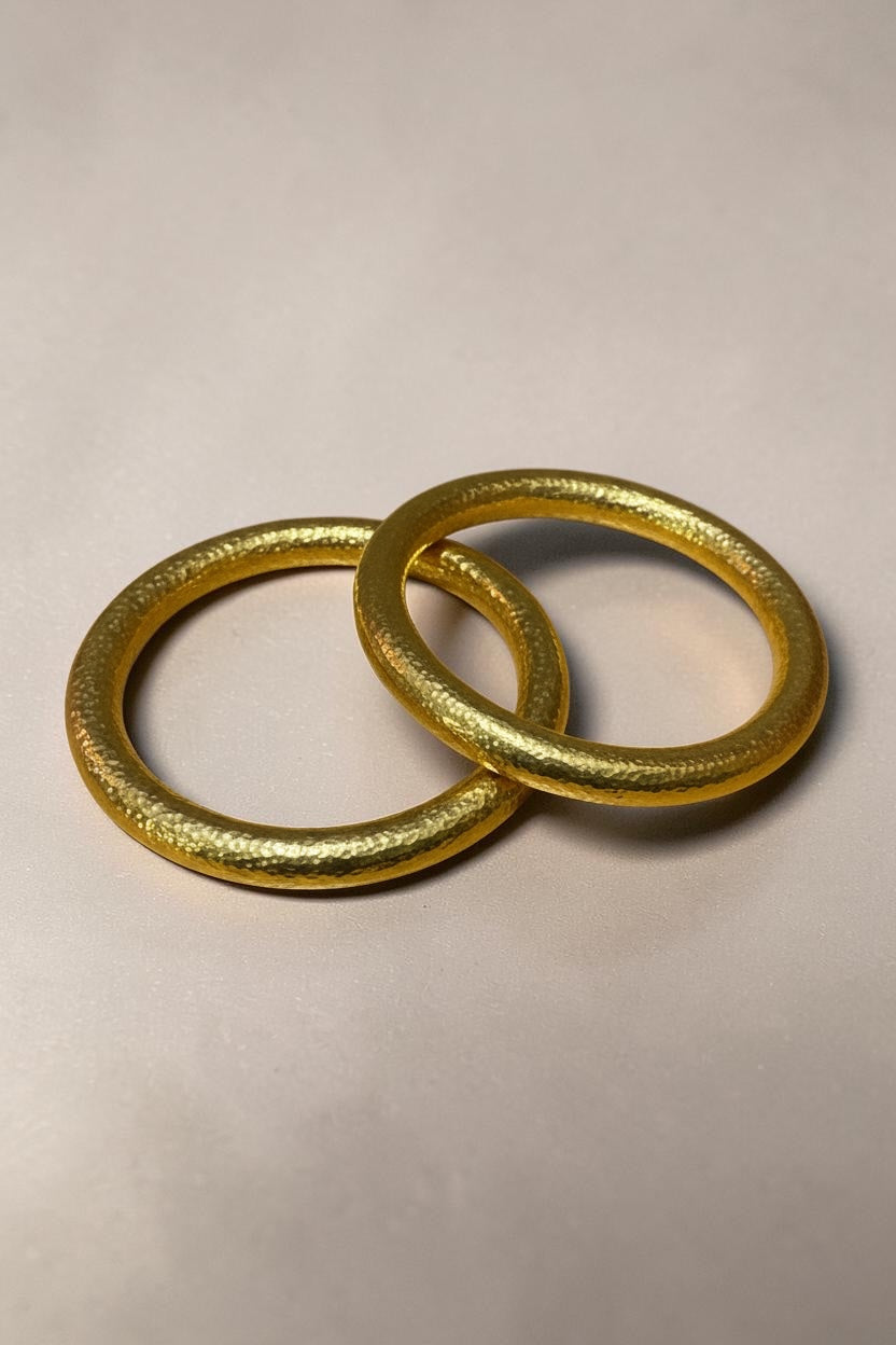 Heavy 14k Hammered Bangle
