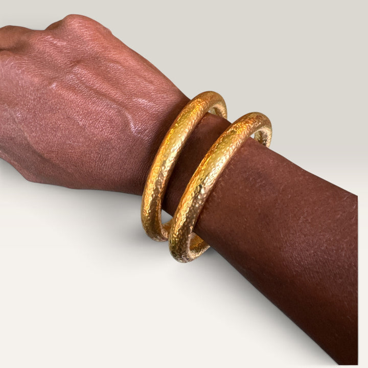 Heavy 14k Hammered Bangle